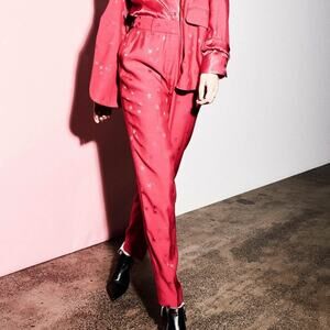 NWT EQUIPMENT x TABITHA SIMMONS Warsaw Trousers in Amaranth pink stars